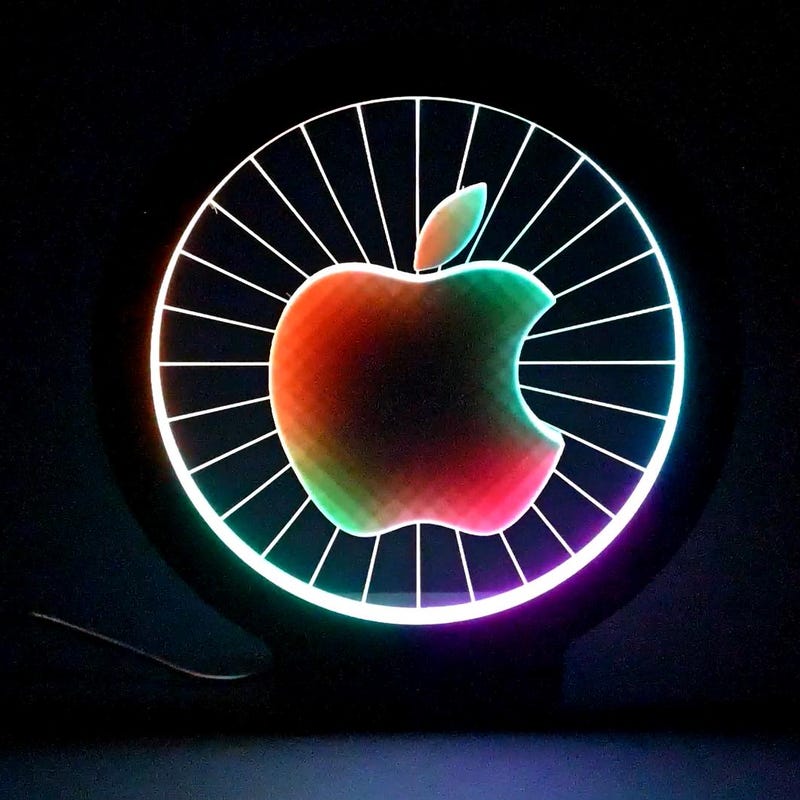 RGB namizna svetilka z logotipom Apple, 24 cm, USB in daljinec