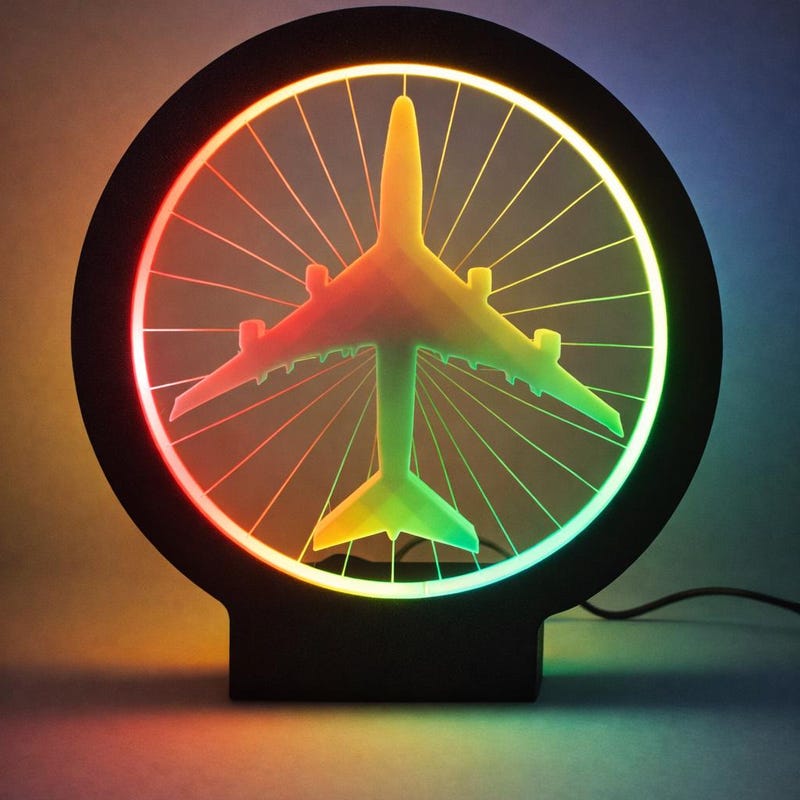 RGB namizna svetilka Boeing 747, 24 cm, USB, aplikacija in daljinec