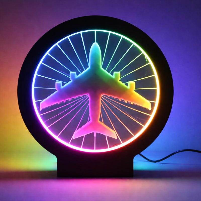RGB namizna svetilka Airbus A380, 24 cm, USB, aplikacija in daljinec