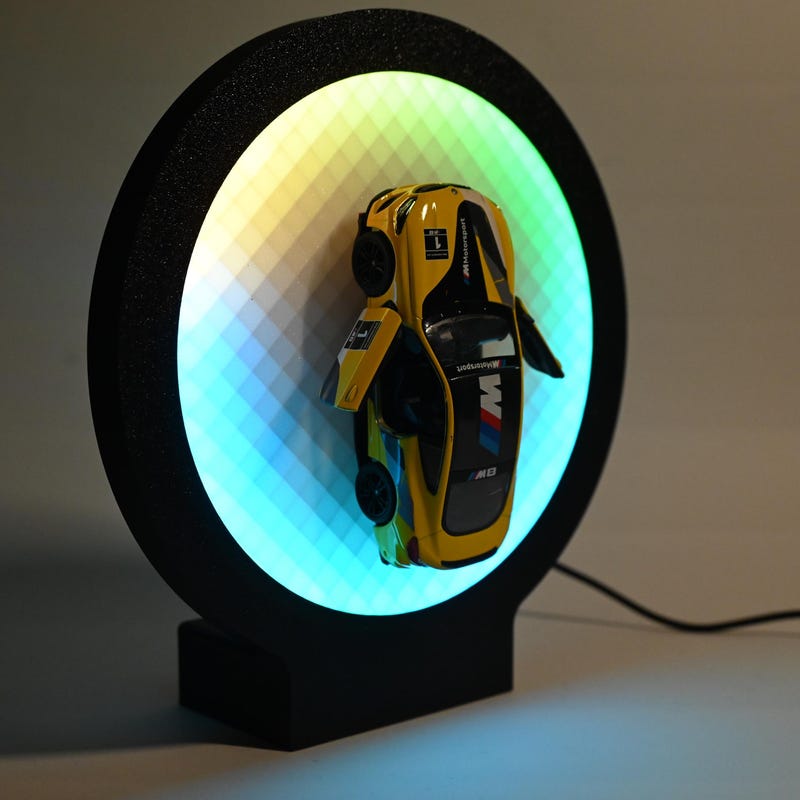 RGB razstavni obroč za model avtomobila, 24 cm, aplikacija in daljinec